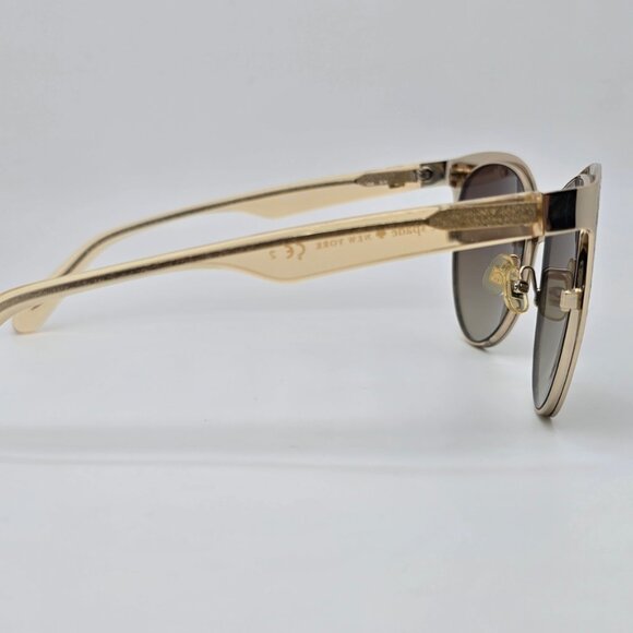 Kate Spade Marietta Gold Glitter Peach Frame Brown Gradient Cat Eye Sunglasses - Picture 5 of 12
